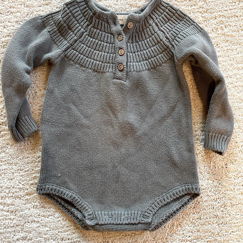 Quincy Mae Knit Dalia Romper - Dark Sea